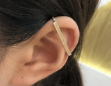 925 Silver Strip Clip Earrings No Pierced Ear Cuff Wrap Hip-hop Rock