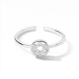 Adjustable Silver Copper Sun Moon Shell Tail Rings For Women