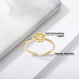 Adjustable Silver Copper Sun Moon Shell Tail Rings For Women