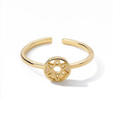 Adjustable Silver Copper Sun Moon Shell Tail Rings For Women