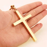 Silver Stainless Steel Cross Pendant Chain Necklace