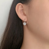 Heart-Shaped Earrings S925 Sterling Silver Sweet And Small Love Earrings