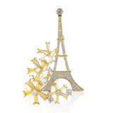 Hollow Eiffel Tower Cubic Zircon Brooch for Women
