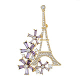 Hollow Eiffel Tower Cubic Zircon Brooch for Women