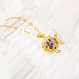 Colored Diamond Flying Fish Pendant Necklace Women Jewelry