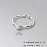 Freshwater Pearl Open Ring Adjustable Sterling Silver Women's Jewelry