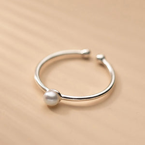 Freshwater Pearl Open Ring Adjustable Sterling Silver Women's Jewelry