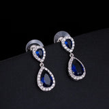 Water Droplets Stud Earrings Zircon Women's Jewelry