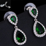 Water Droplets Stud Earrings Zircon Women's Jewelry