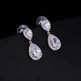 Water Droplets Stud Earrings Zircon Women's Jewelry