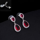 Water Droplets Stud Earrings Zircon Women's Jewelry