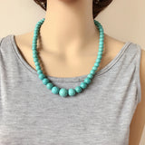 Red Marble Stone Necklace Handmade Holiday Jewelry