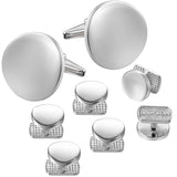 Men's Classic Metal Cufflink and Studs Set with LOGO
