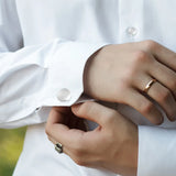 Men's Classic Metal Cufflink and Studs Set with LOGO