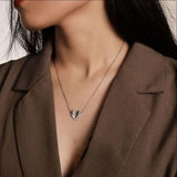 Metal Geometric Love Pendant Necklace French Creative Personality