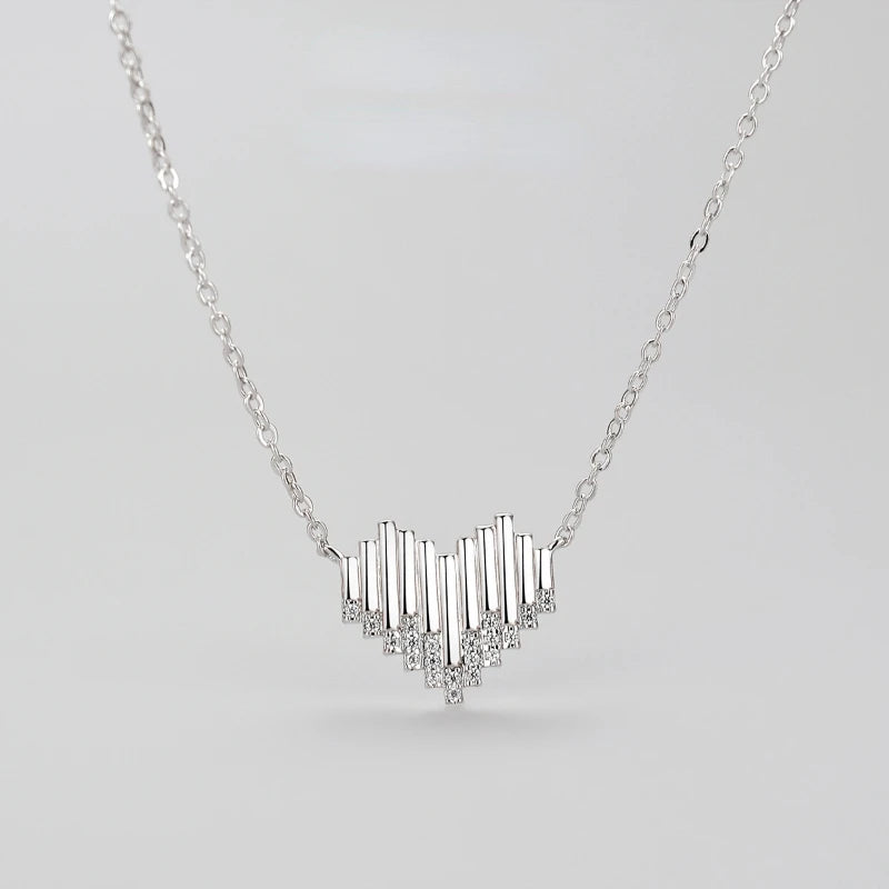 Metal Geometric Love Pendant Necklace French Creative Personality
