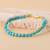 Natural Turquoise Howlite Gemstone Bracelets Boho Jewelry Couple Bangles