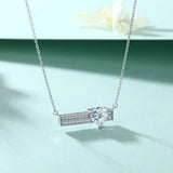 Women's Heart-shaped Zircon Necklace S925 Sterling Silver