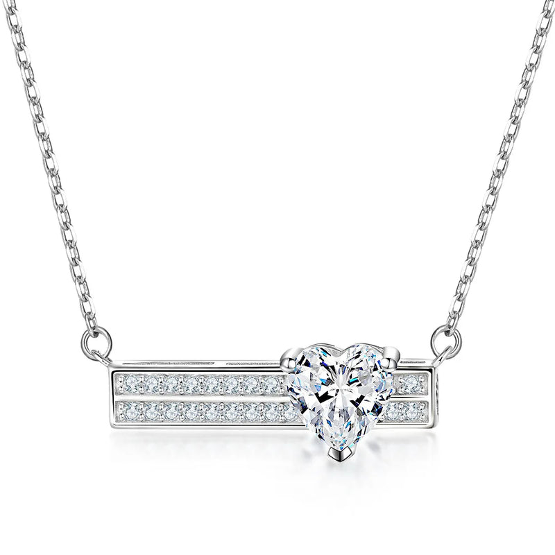 Women's Heart-shaped Zircon Necklace S925 Sterling Silver