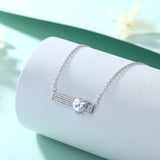 Women's Heart-shaped Zircon Necklace S925 Sterling Silver