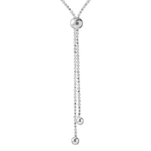 925 Sterling Silver Long Tassel Chains Necklace for Women