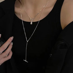 925 Sterling Silver Tassel Sweater Chain Necklace for Women