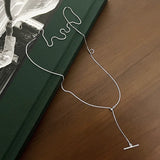 925 Sterling Silver Tassel Sweater Chain Necklace for Women