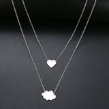 Sequins Cloud Necklace Aircraft Stars Heart Pendant Multilayer Chain Necklaces