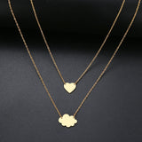 Sequins Cloud Necklace Aircraft Stars Heart Pendant Multilayer Chain Necklaces