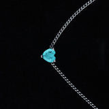 Heart-shaped 5mm Paraiba Tourmaline Necklace Pendant