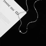 Silver Bead Choker Necklace Girl's Clavicle Chain