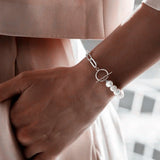 Streetwear Pearl Bracelet Toggle Clasps Beads Chain For Women Goth Charm Kpop