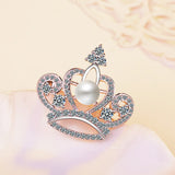 925 Silver Princess Crown Brooch for Women Wedding Buckle Brooch Pin