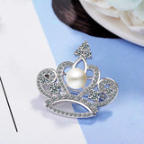 925 Silver Princess Crown Brooch for Women Wedding Buckle Brooch Pin