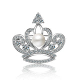 925 Silver Princess Crown Brooch for Women Wedding Buckle Brooch Pin