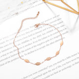 Temperament Leaf Anklet Rose Stainless Steel Jewelry Woman Gift