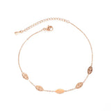 Temperament Leaf Anklet Rose Stainless Steel Jewelry Woman Gift