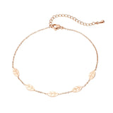 Temperament Leaf Anklet Rose Stainless Steel Jewelry Woman Gift