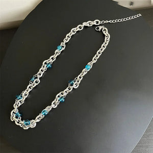 Titanium Steel Necklace Green Beads Punk Charm American Collar Hiphop