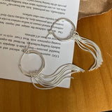S925 Hoop Earrings Snake Bone Tassel Wedding Jewelry