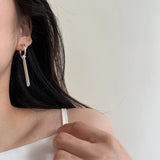 S925 Hoop Earrings Snake Bone Tassel Wedding Jewelry