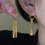 S925 Hoop Earrings Snake Bone Tassel Wedding Jewelry