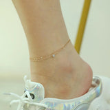 Zircon Multi-layered Anklet Rose Stainless Steel Jewelry