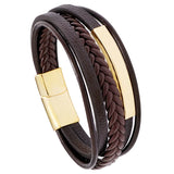 Men's Leather Bracelet Stainless Steel Student Jewelry