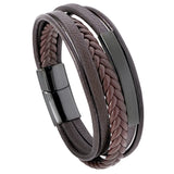 Men's Leather Bracelet Stainless Steel Student Jewelry