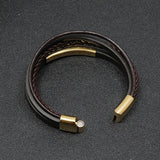 Men's Leather Bracelet Stainless Steel Student Jewelry
