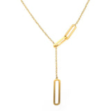 Hollow Rectangular Long Necklace Elegant Jumper Chain