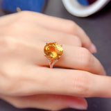 Citrine Temperament Open Ring Women's Jewelry Set