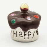 Birthday Cake Charm European Beads DIY Jewelry Accessories Alloy