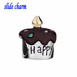Birthday Cake Charm European Beads DIY Jewelry Accessories Alloy